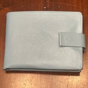 Vintage Lady Buxton Leather Convertible Folding Wallet Billfold Blue NOS New